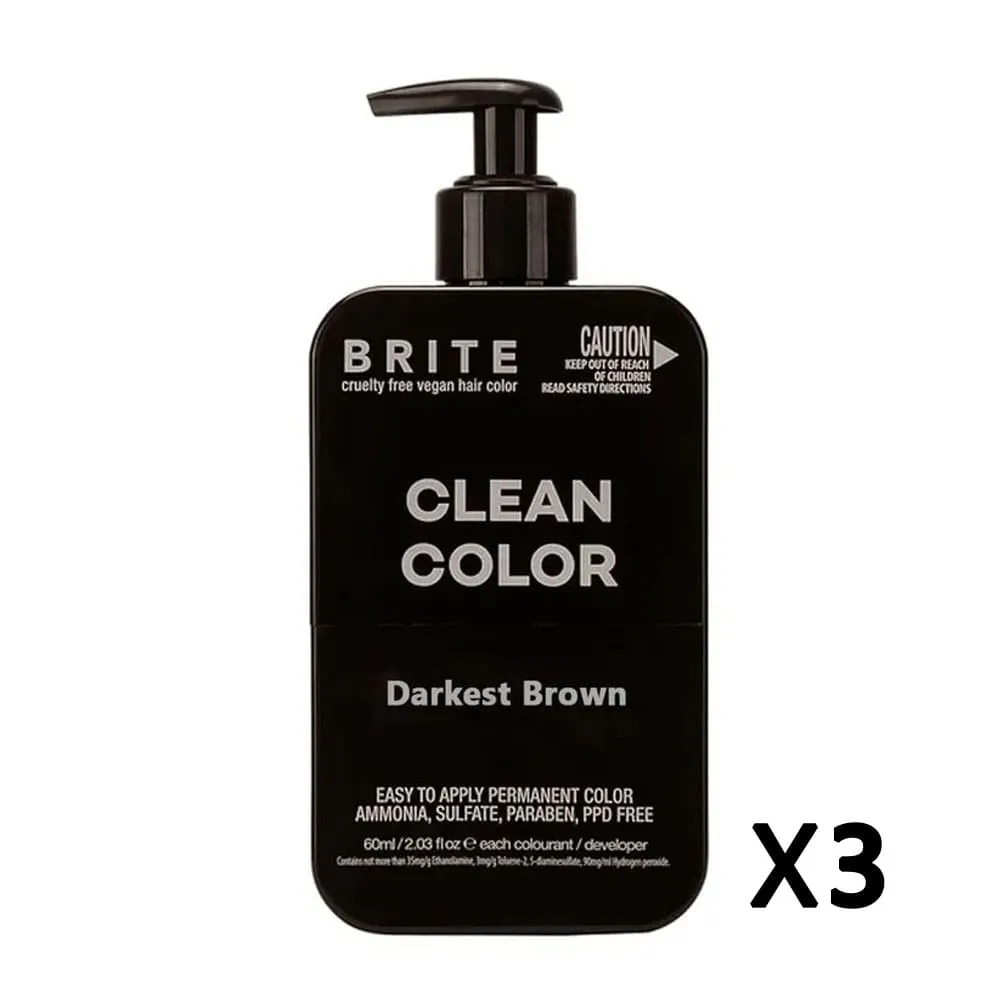 3x Brite Clean Color Darkest Brown