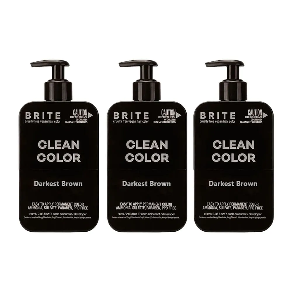 3x Brite Clean Color Darkest Brown
