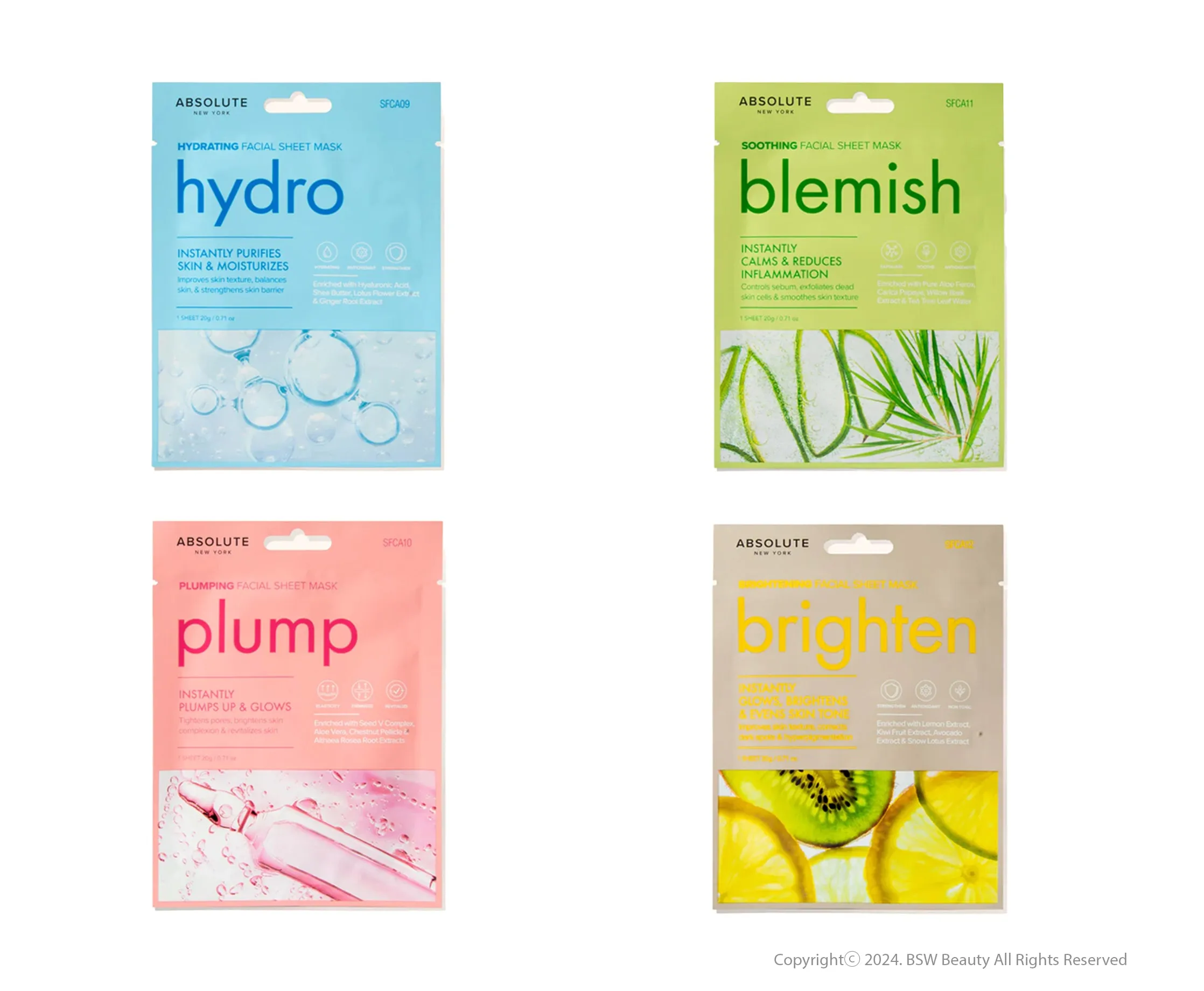 ABSOLUTE NEW YORK FACIAL SHEET MASKS