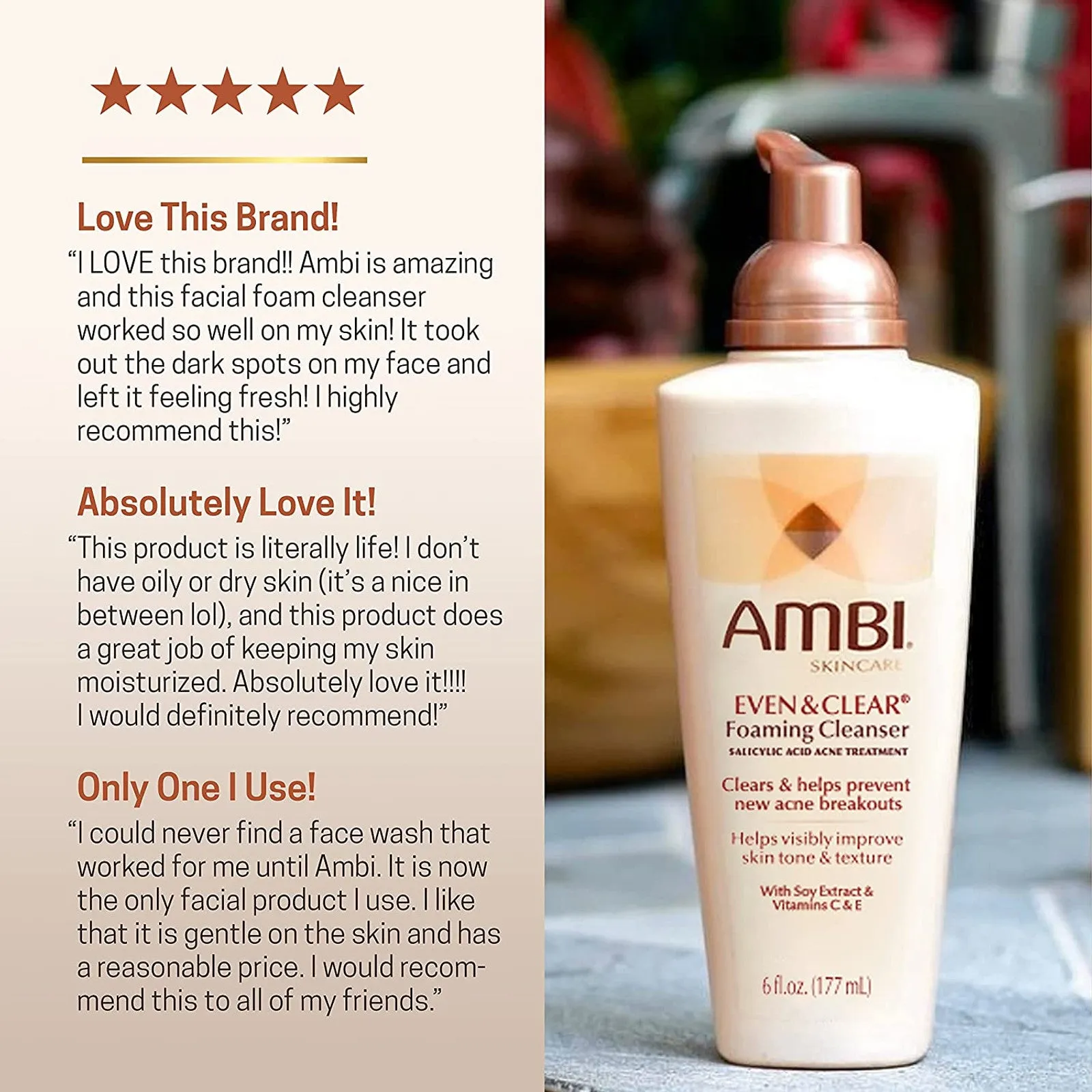 Ambi Even and Clear Foaming Cleanser - 6oz