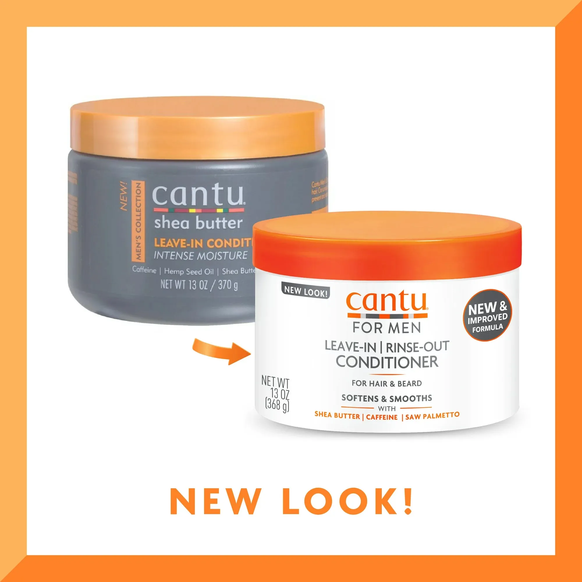 Cantu for Men Leave-In or Rinse-Out Conditioner for Hair & Beard - 13 oz