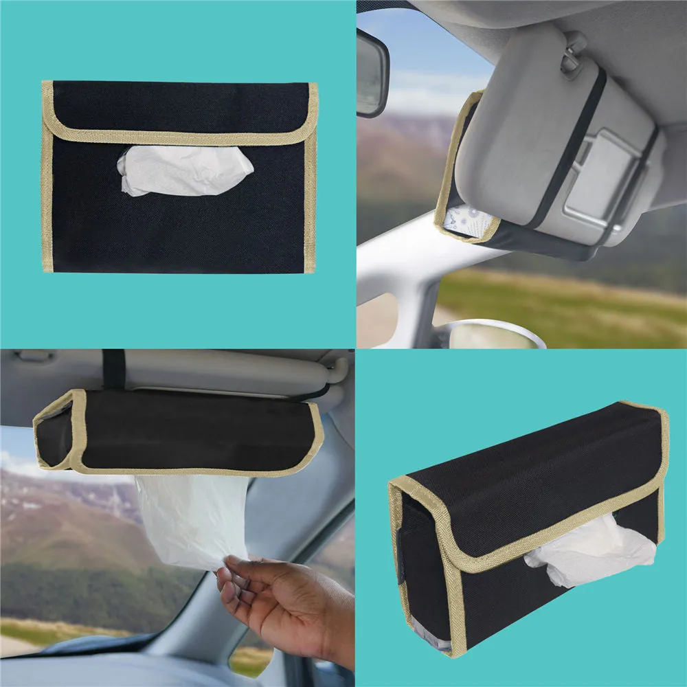Car Visor Tissue Holder with 2 packs of tissues Beige