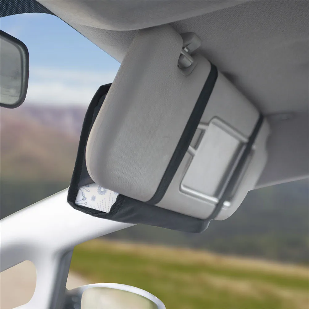 Car Visor Tissue Holder with 2 packs of tissues Black