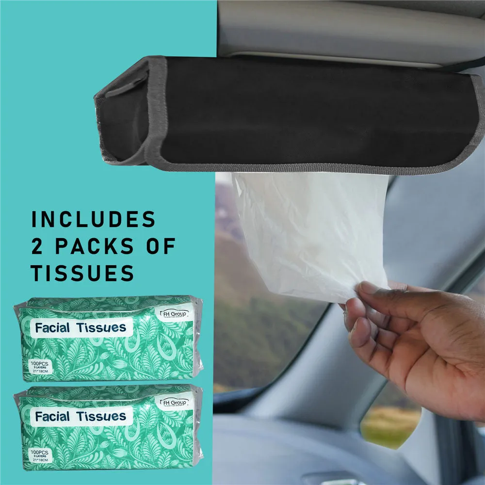 Car Visor Tissue Holder with 2 packs of tissues Gray