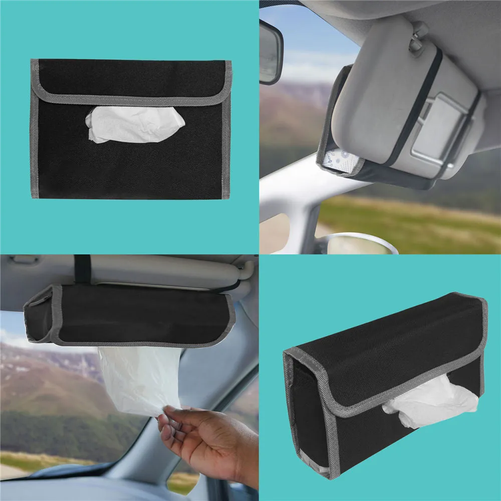 Car Visor Tissue Holder with 2 packs of tissues Gray