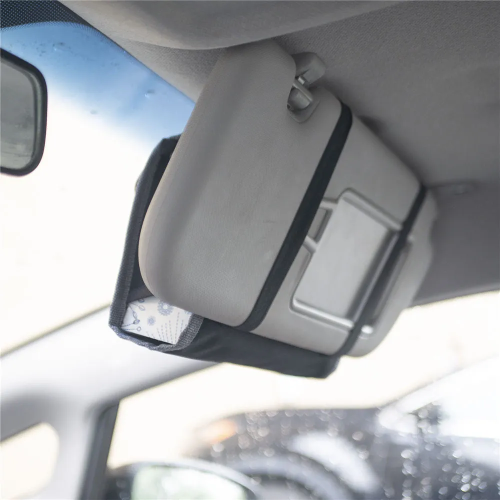Car Visor Tissue Holder with 2 packs of tissues Gray