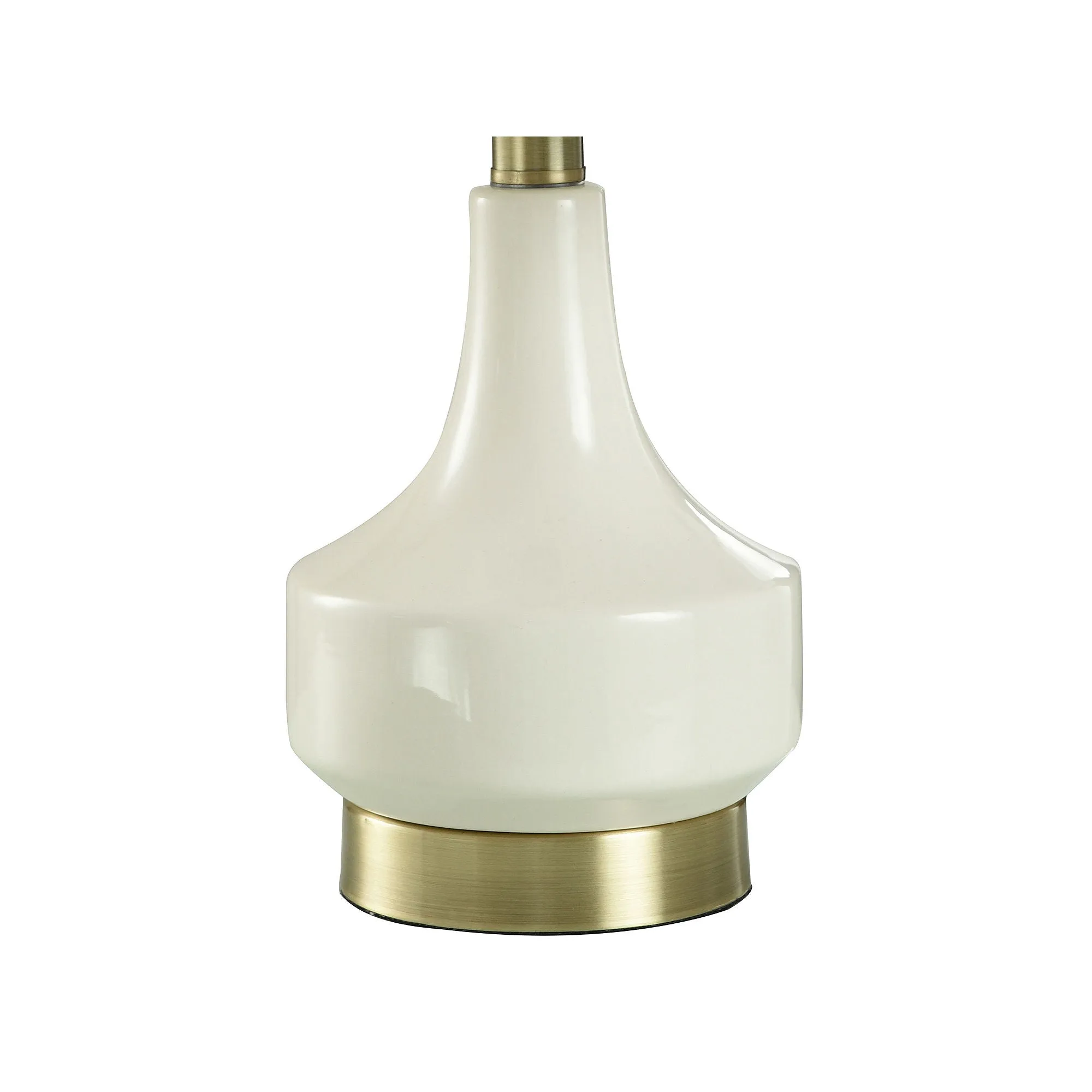 Collective Design By Stylecraft Ivory Gourd With Brass Table Lamp Ivory