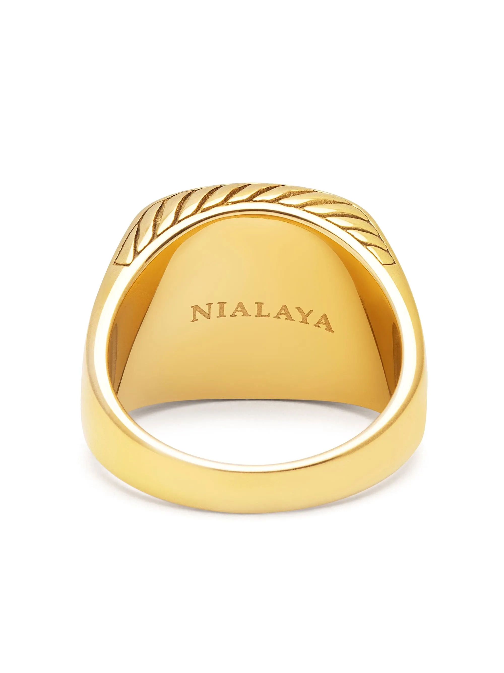 Gentlemen's Gold Signet Ring with Brown Tiger Eye