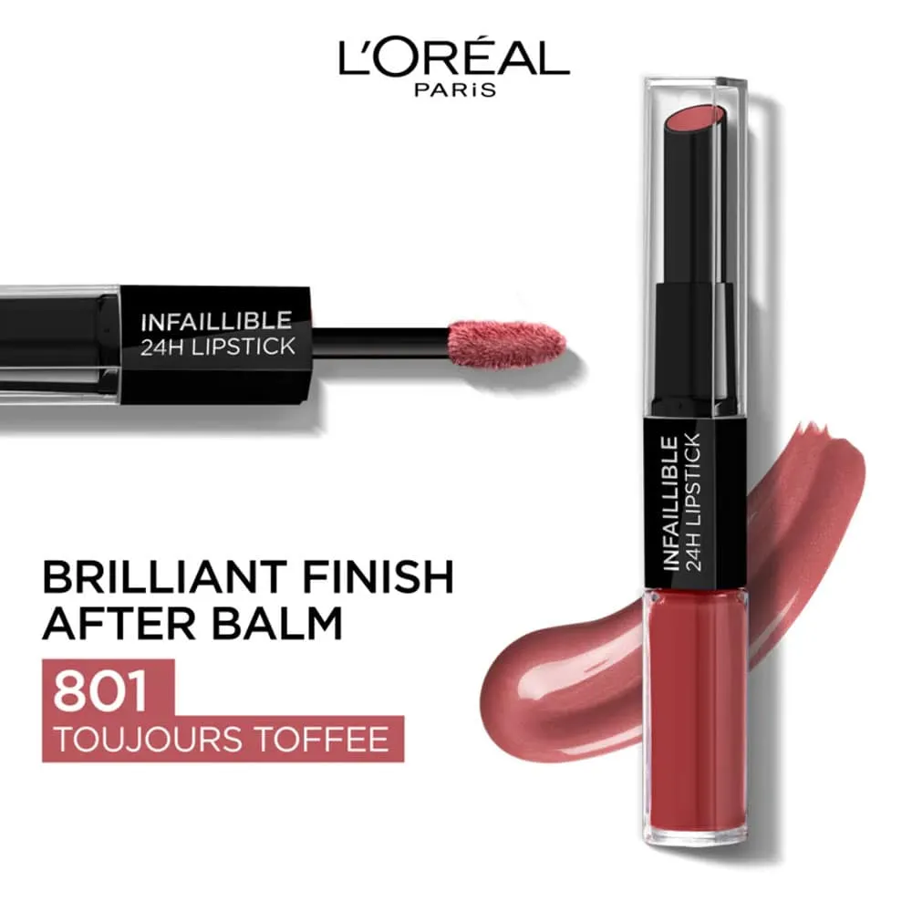 L'Oreal Infallible 2 Step Lip Colour 801 Toujours Toffee