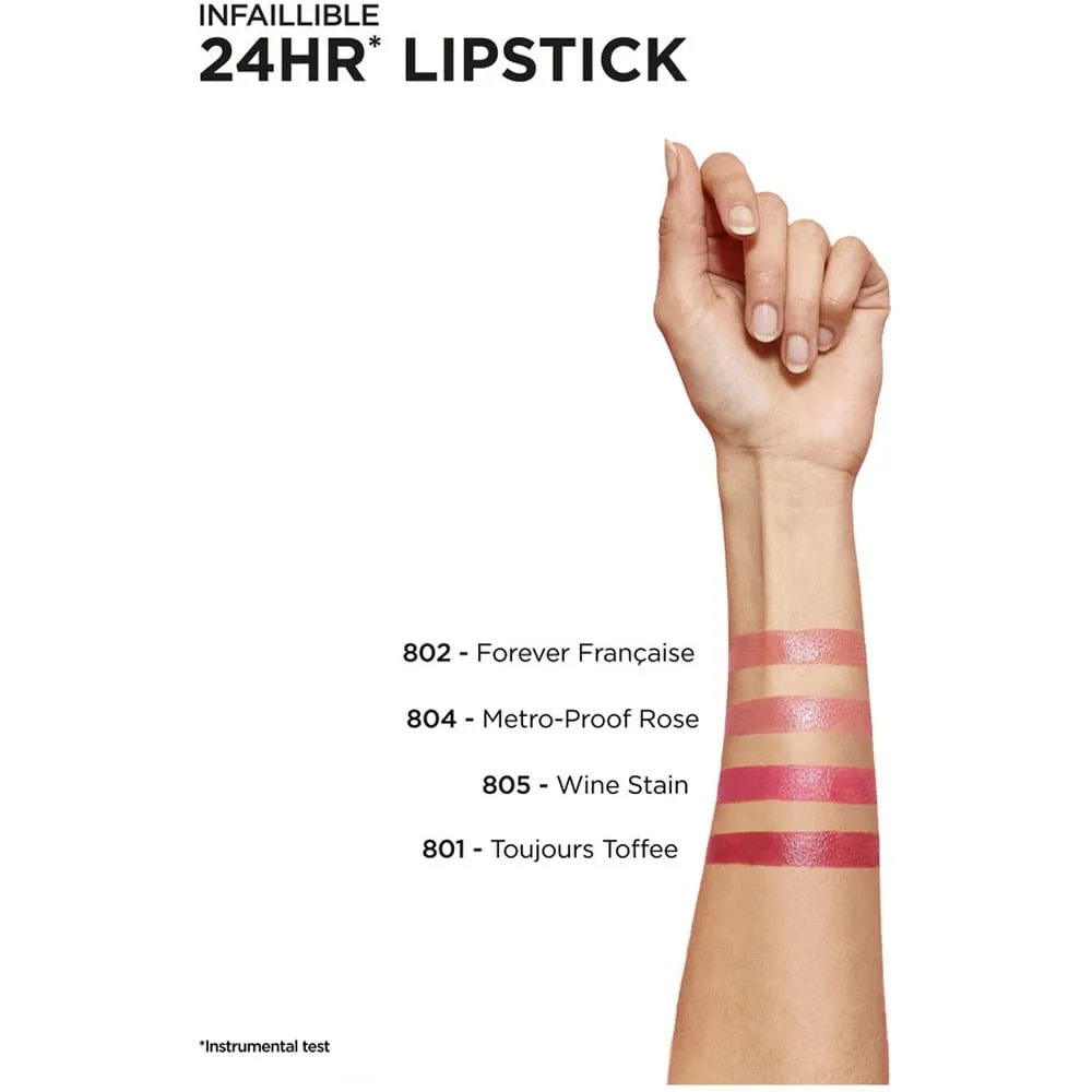L'Oreal Infallible 2 Step Lipstick 804 Metro Proof Rose