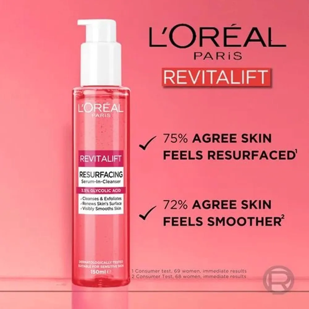 L'Oreal Revitalift Resurfacing Serum In Cleanser 150ml