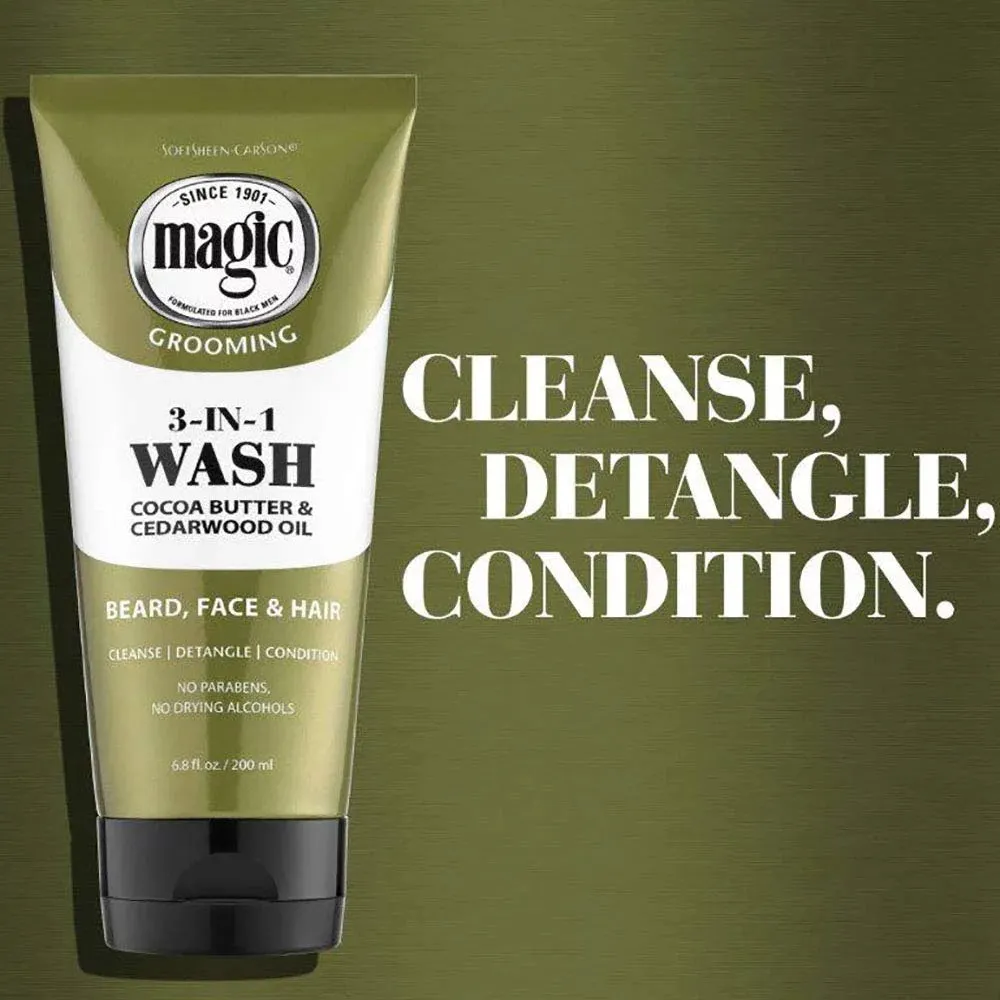 Magic Grooming 3-in-1 Wash- Beard. Face & Hair - 6.8 oz