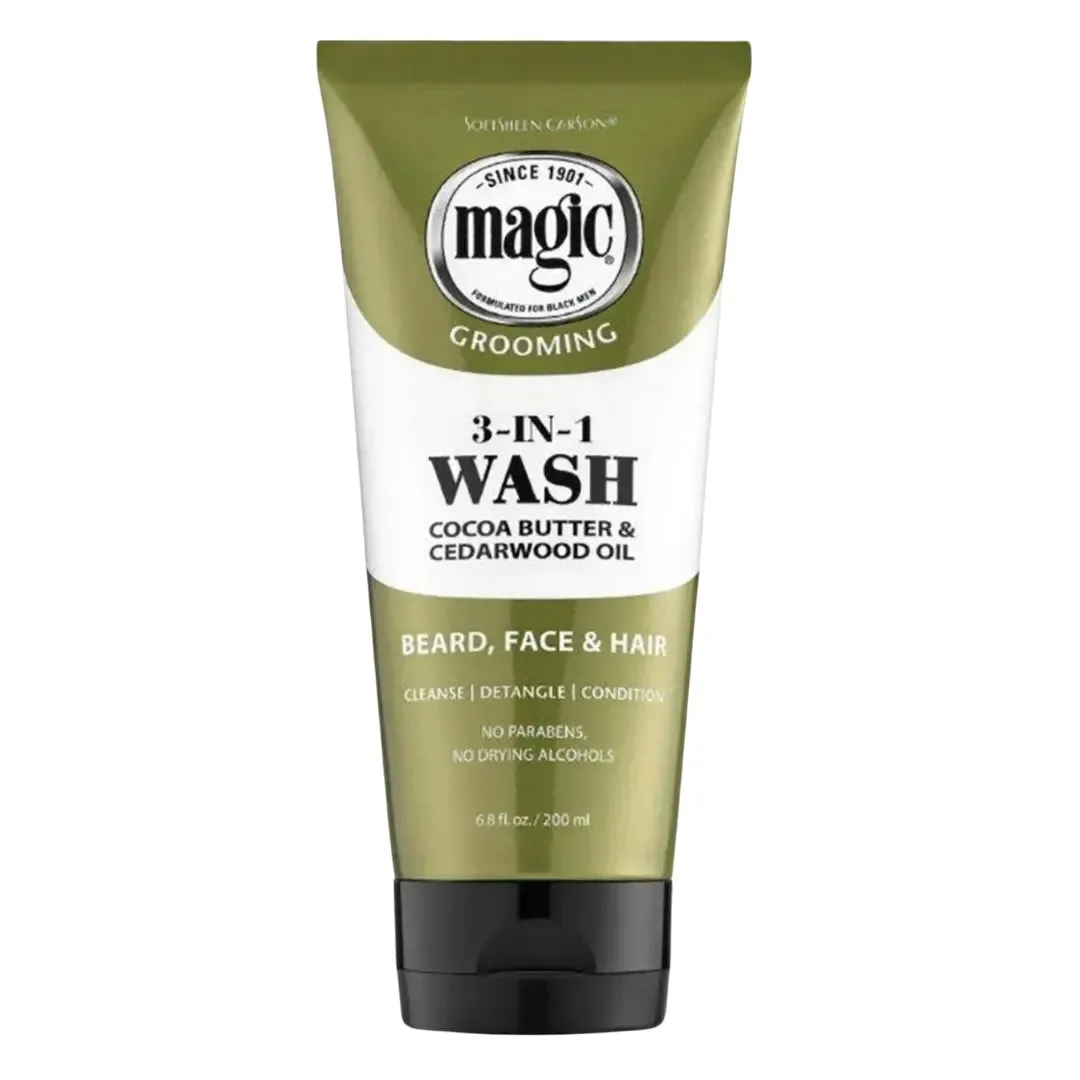 Magic Grooming 3-in-1 Wash- Beard. Face & Hair - 6.8 oz