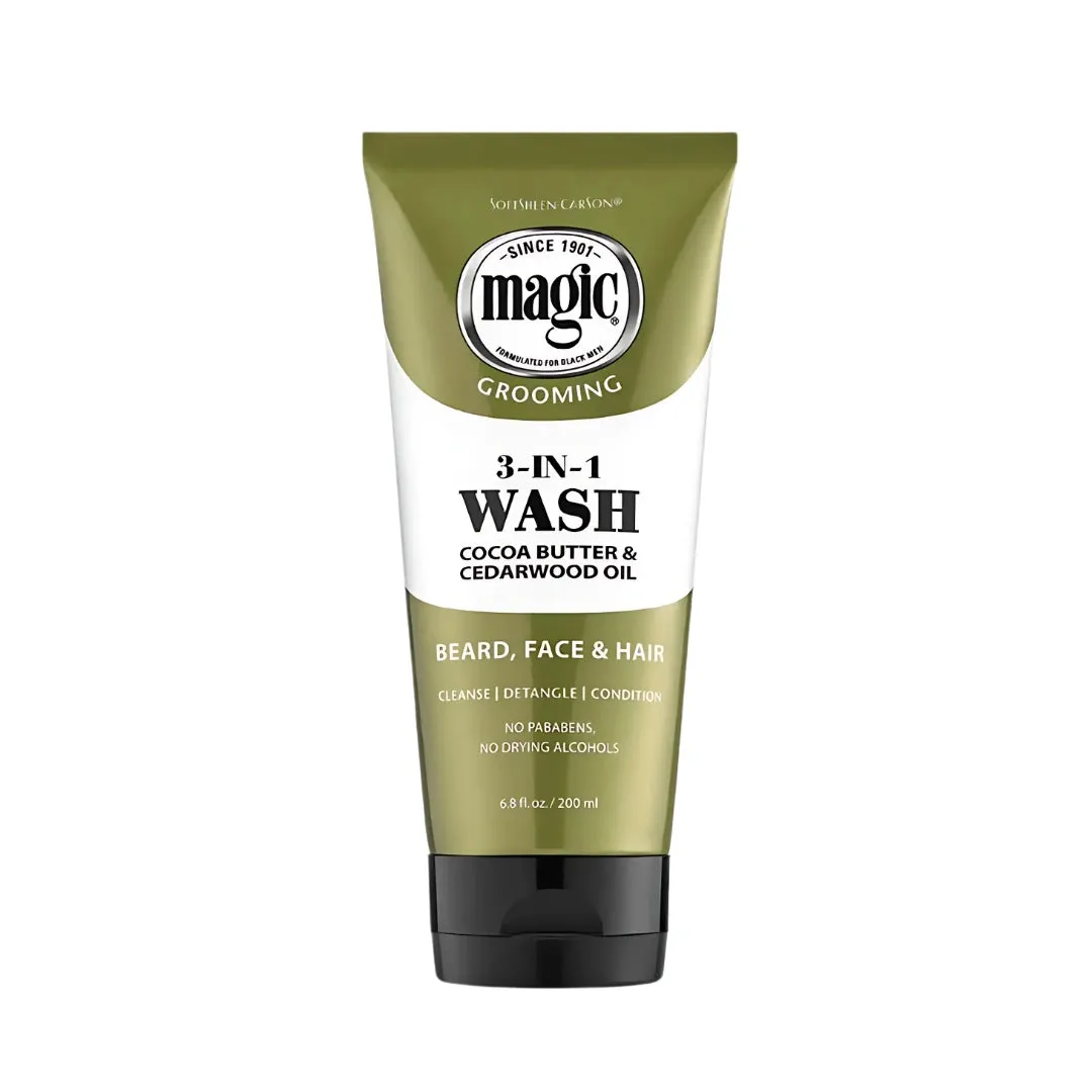 Magic Grooming 3-in-1 Wash- Beard. Face & Hair - 6.8 oz