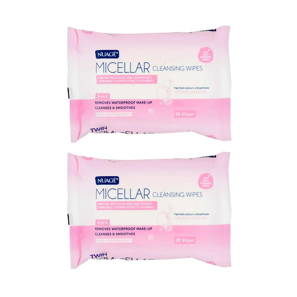 Nuage 3-in-1 Micellar Cleansing Wipes 2x20pk