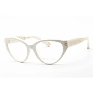 Philipp Plein Women's Eyeglasses - Shiny Cream Plastic Cat Eye Frame | VPP052M 03GF