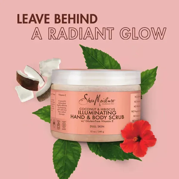 Shea Moisture Coconut & Hibiscus Illuminating Hand & Body Scrub- 12 oz