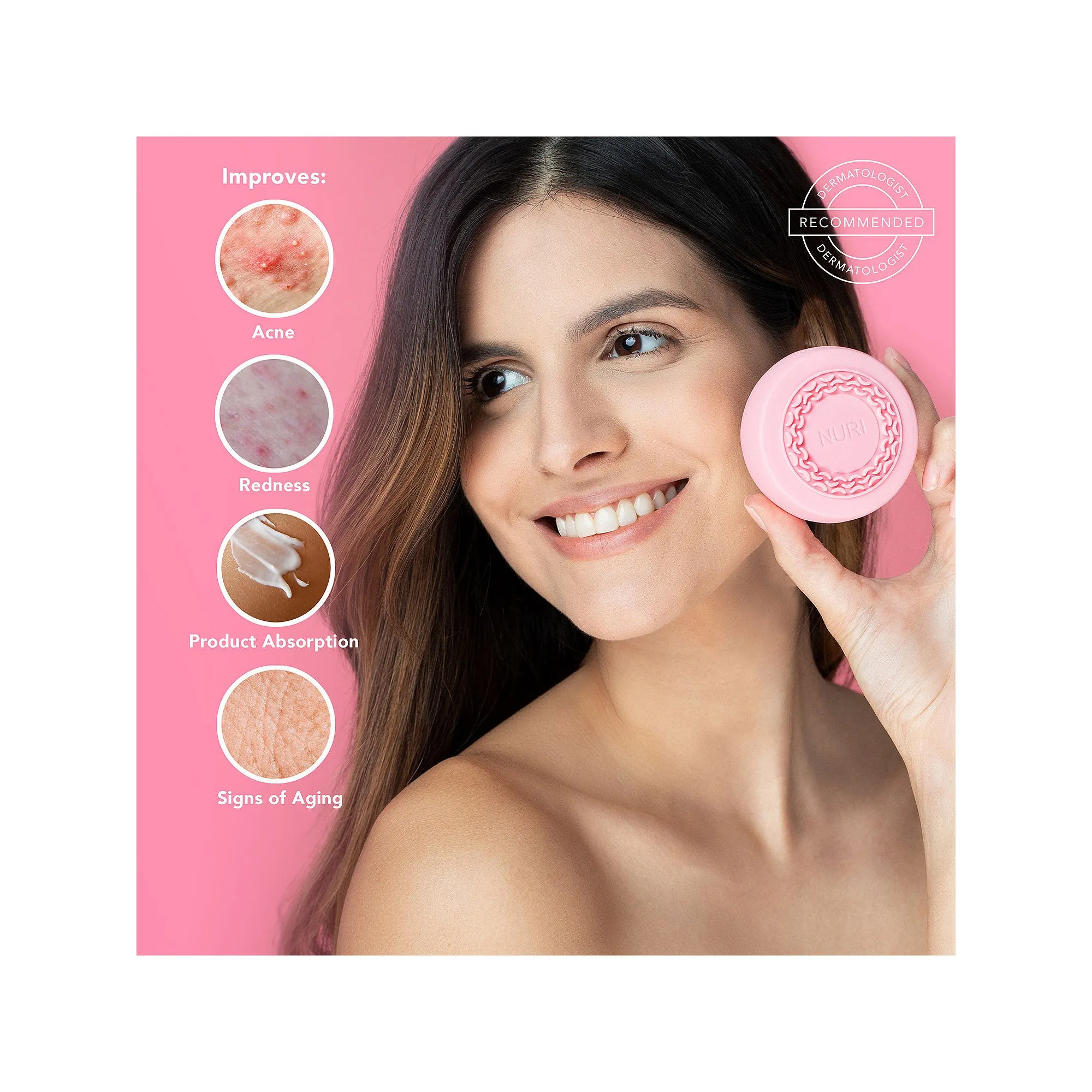 Spa Sciences 82021951 Nuri LED Thermal Smart Facial Skincare Mask Infuser, Pink