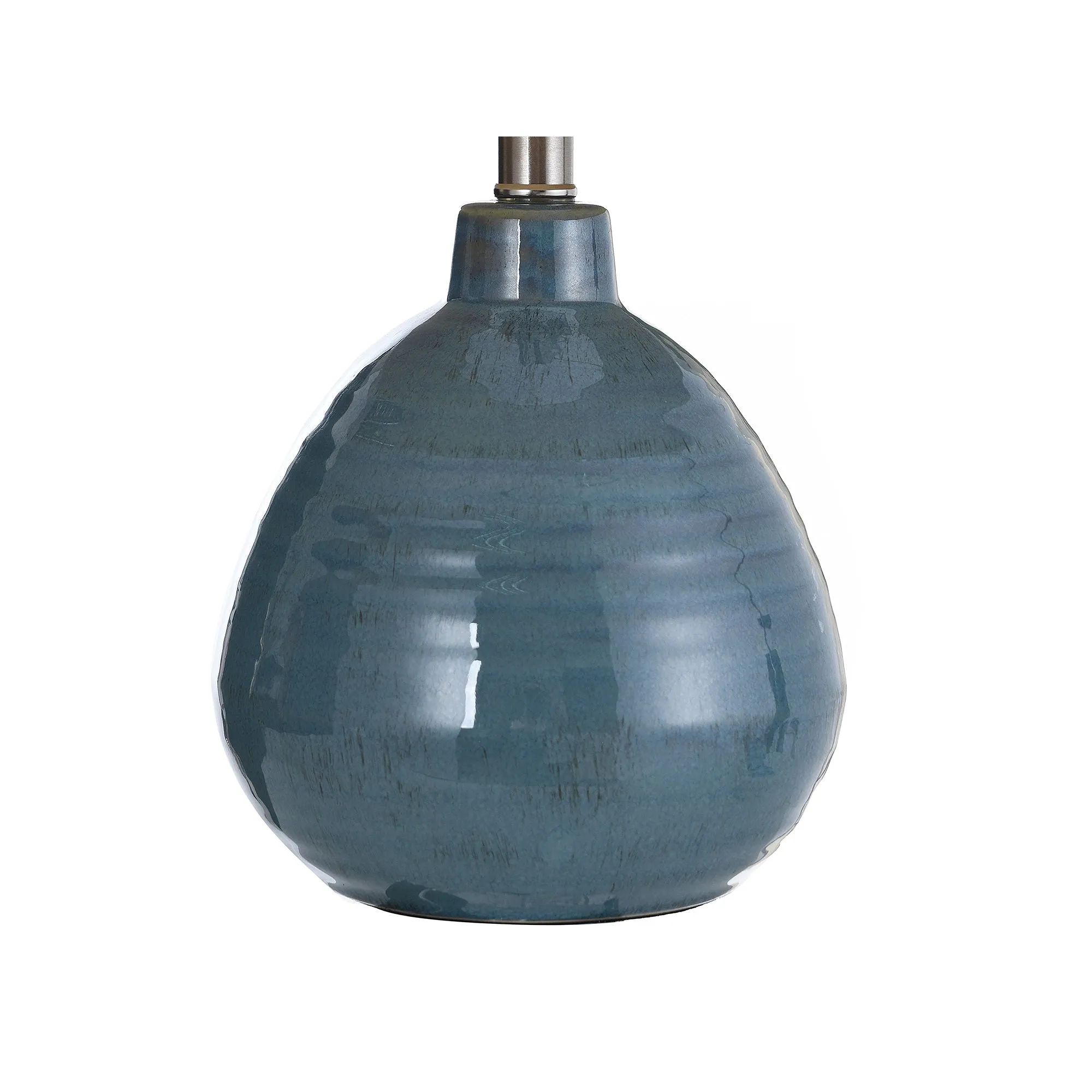Stylecraft 20" Teal Ceramic With Natural Linen Hardback Shade Table Lamp L22019JCDS - Teal Blue BLUE DROPSHIP ONE SIZE